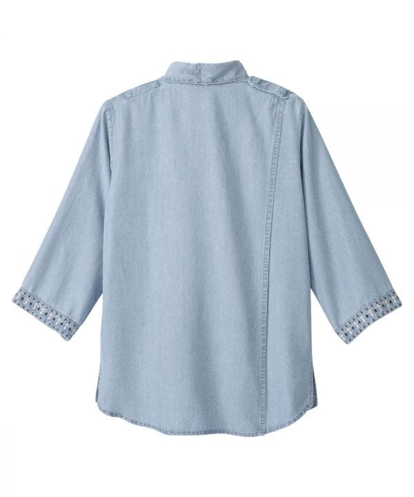 Women's Open Back 3/4 Sleeve Blouse - Clearance