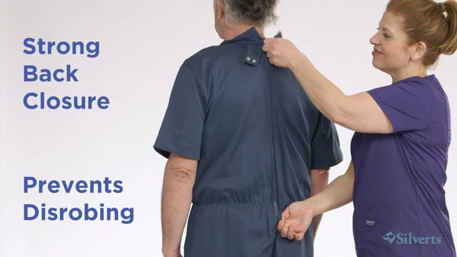 Men's Stay Dressed Jumpsuit for Dementia Needs Full Back Zip Outfit - Clearance