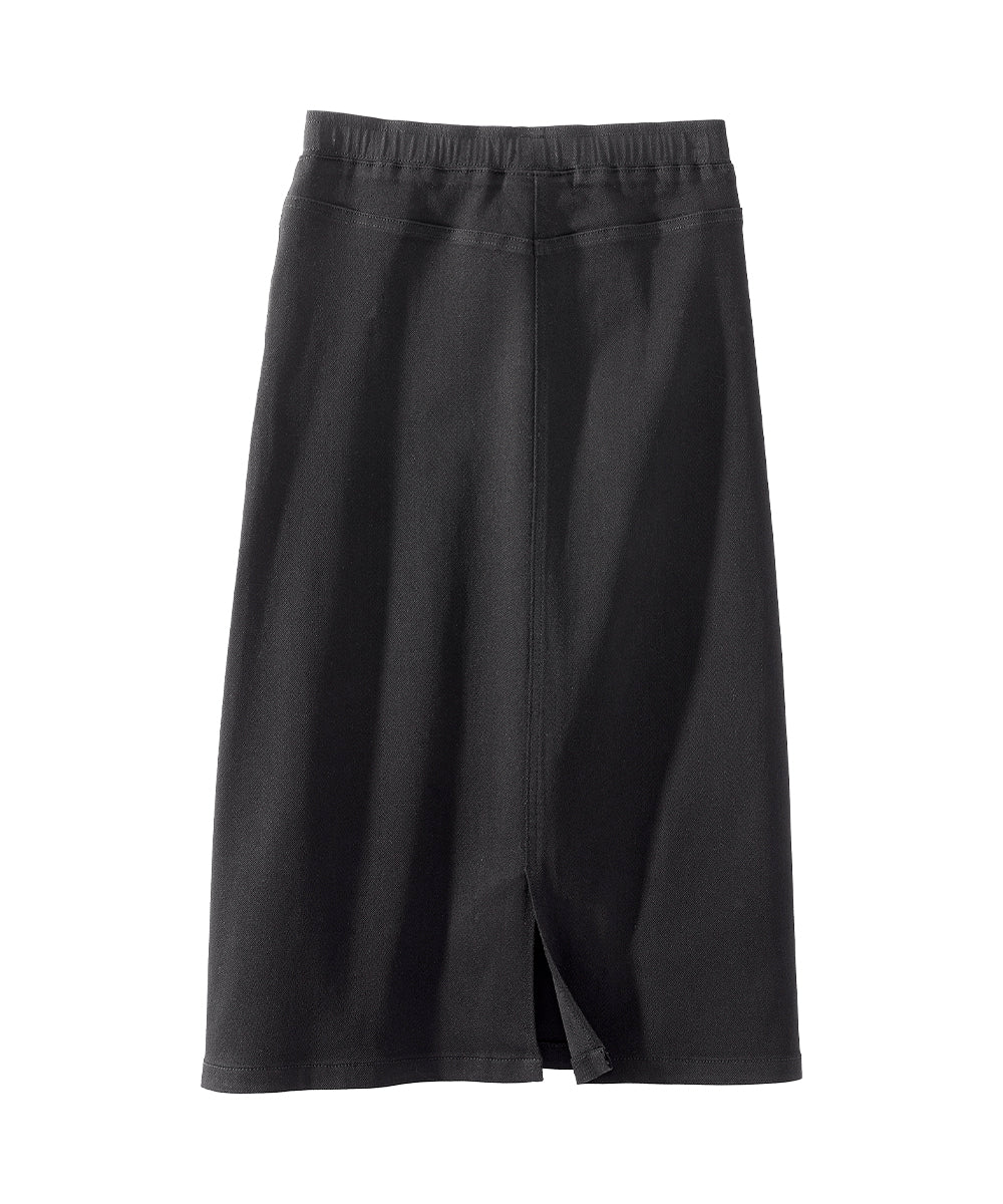 Women's Self Dressing Pull-on Denim Midi Skirt