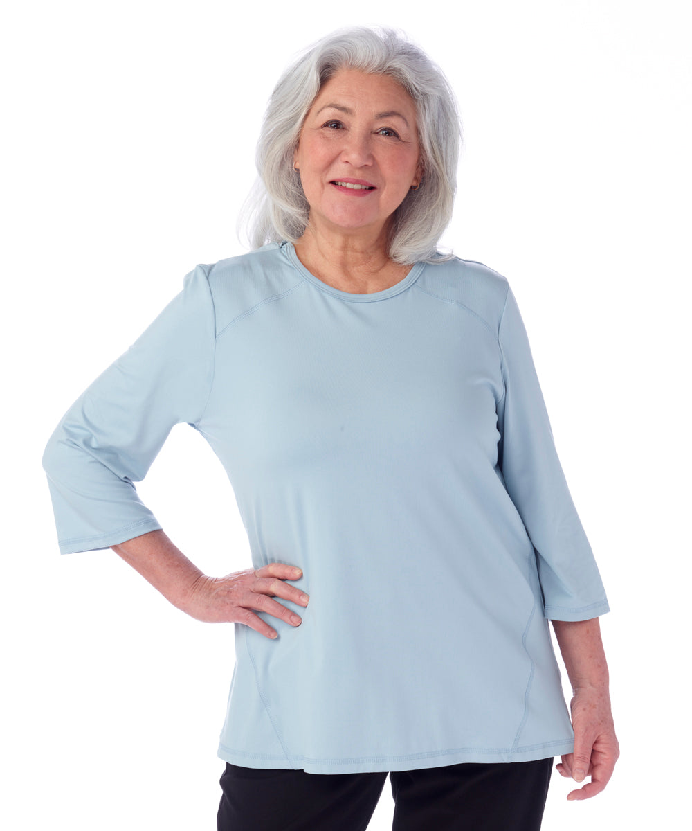 Women's Open Back Active Crew Neck Top