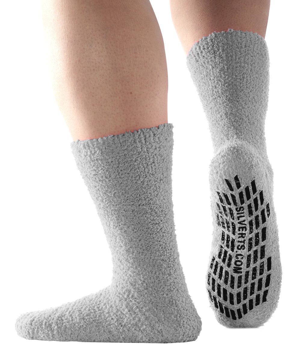 Mens / Womens Non Skid Hospital Socks - 6 Pack Slipper Socks