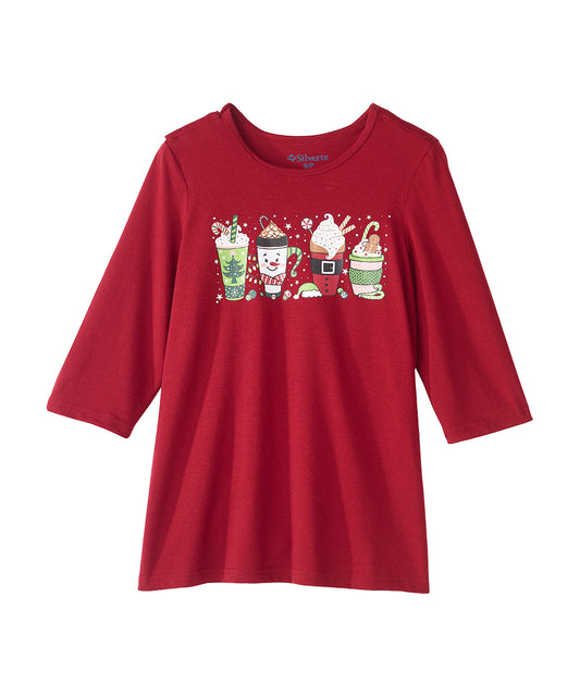 Women's Open Back Seasonal Print Top