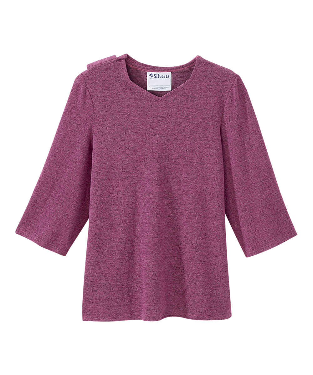 Women's Open Back 3/4 Sleeve Soft Knit Top