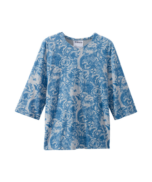 Women's Open Back 3/4 Sleeve Soft Knit Top