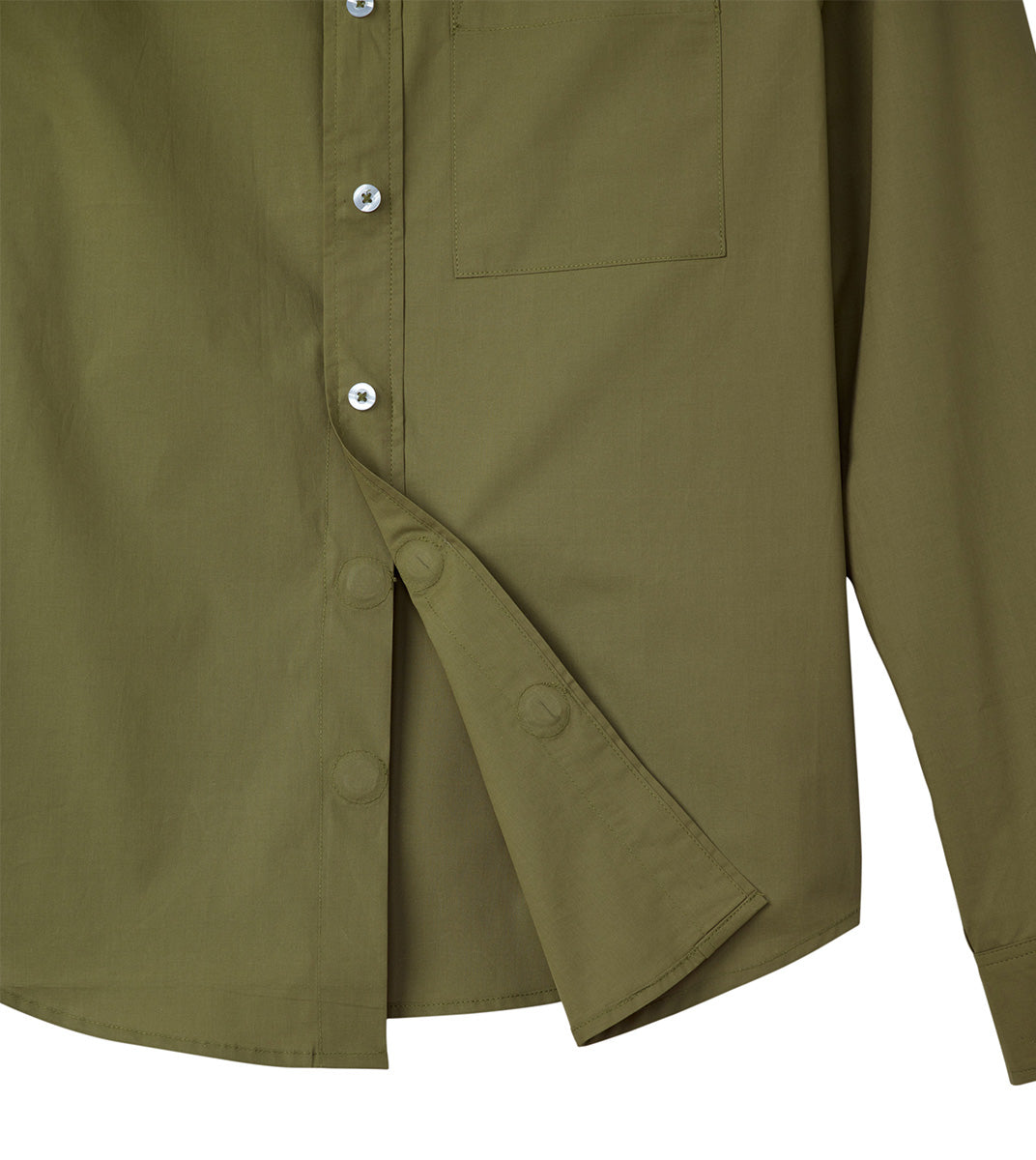 Magnetic Button Long Sleeve Shirt