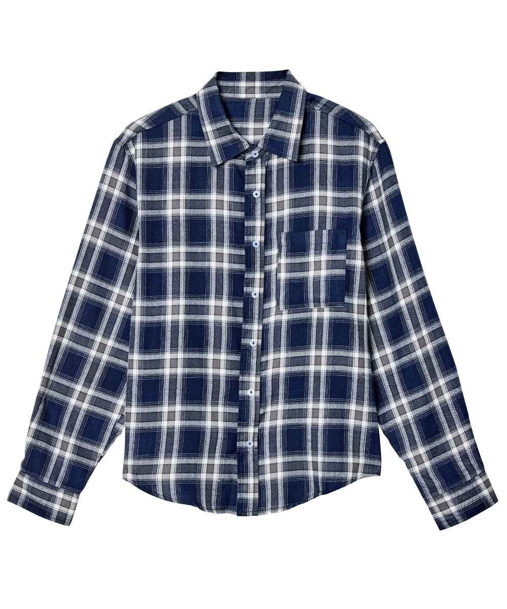 Men’s Flannel Magnetic Button Long Sleeve Shirt
