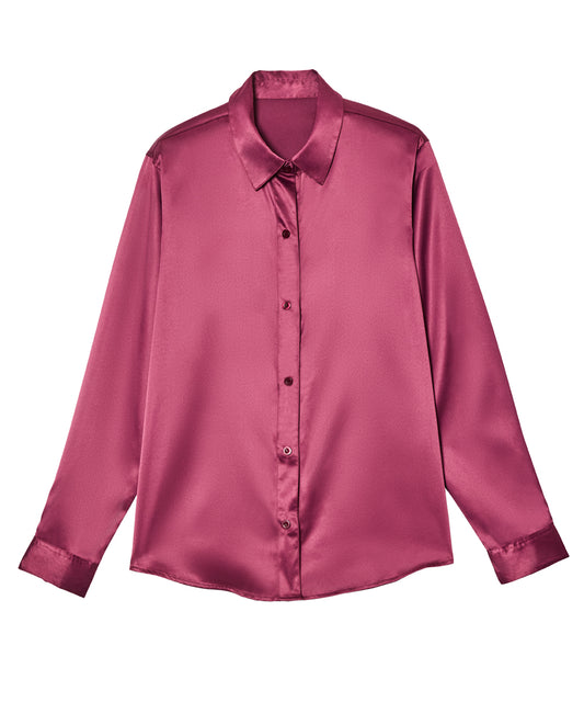 Women’s Satin Magnetic Button Blouse