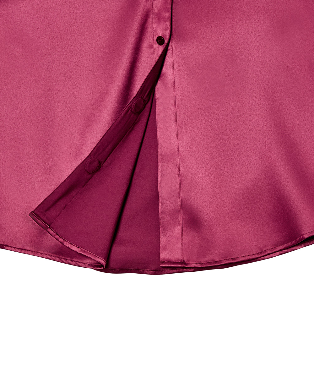 Women’s Satin Magnetic Button Blouse
