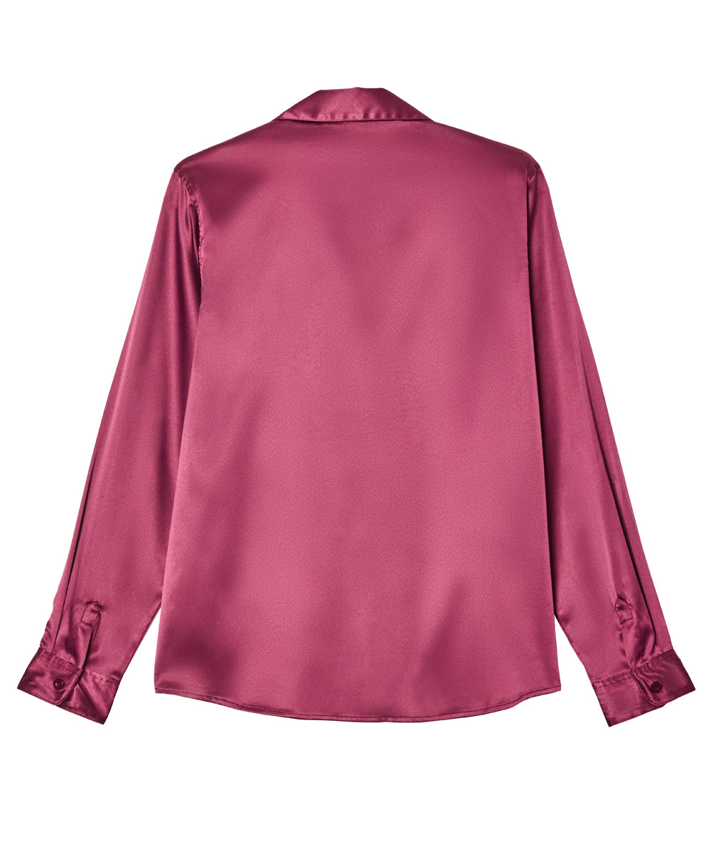 Women’s Satin Magnetic Button Blouse