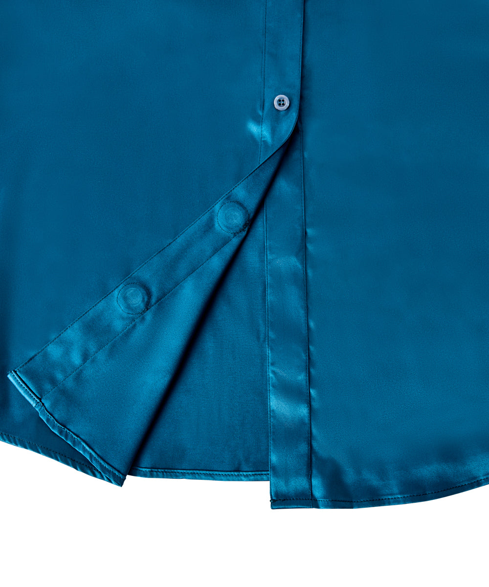 Women’s Satin Magnetic Button Blouse