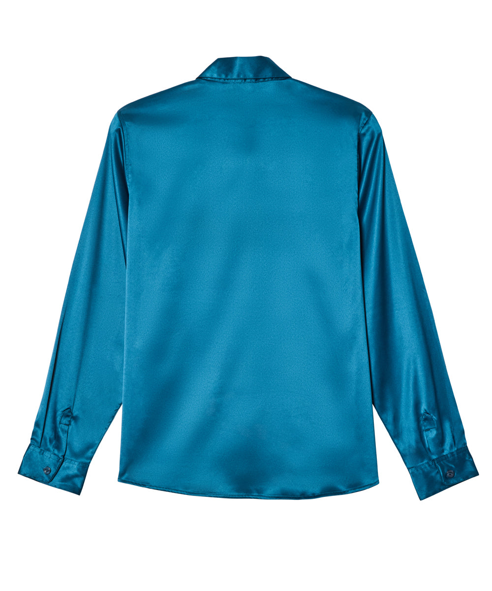 Women’s Satin Magnetic Button Blouse