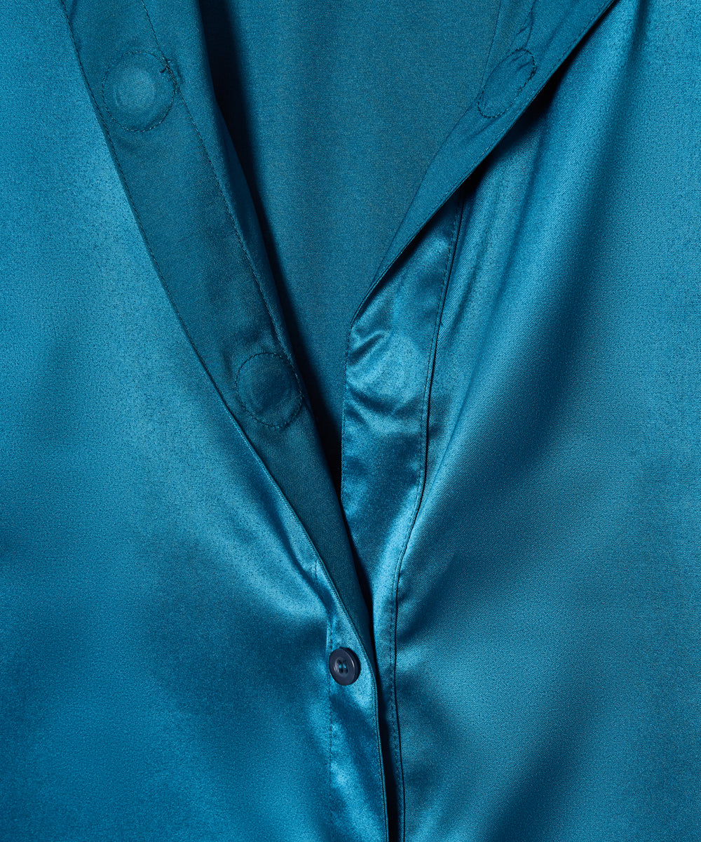 Women’s Satin Magnetic Button Blouse