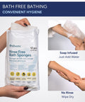 Rinse Free Bath Sponges – Quick Clean Mitts for Bath-Free Washing