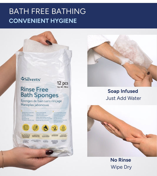 Rinse Free Bath Sponges – Quick Clean Mitts for Bath-Free Washing