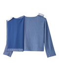 Women's Open Back Relaxed Ribbed Long Sleeve Top