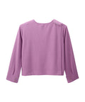 Women's Open Back Relaxed Ribbed Long Sleeve Top