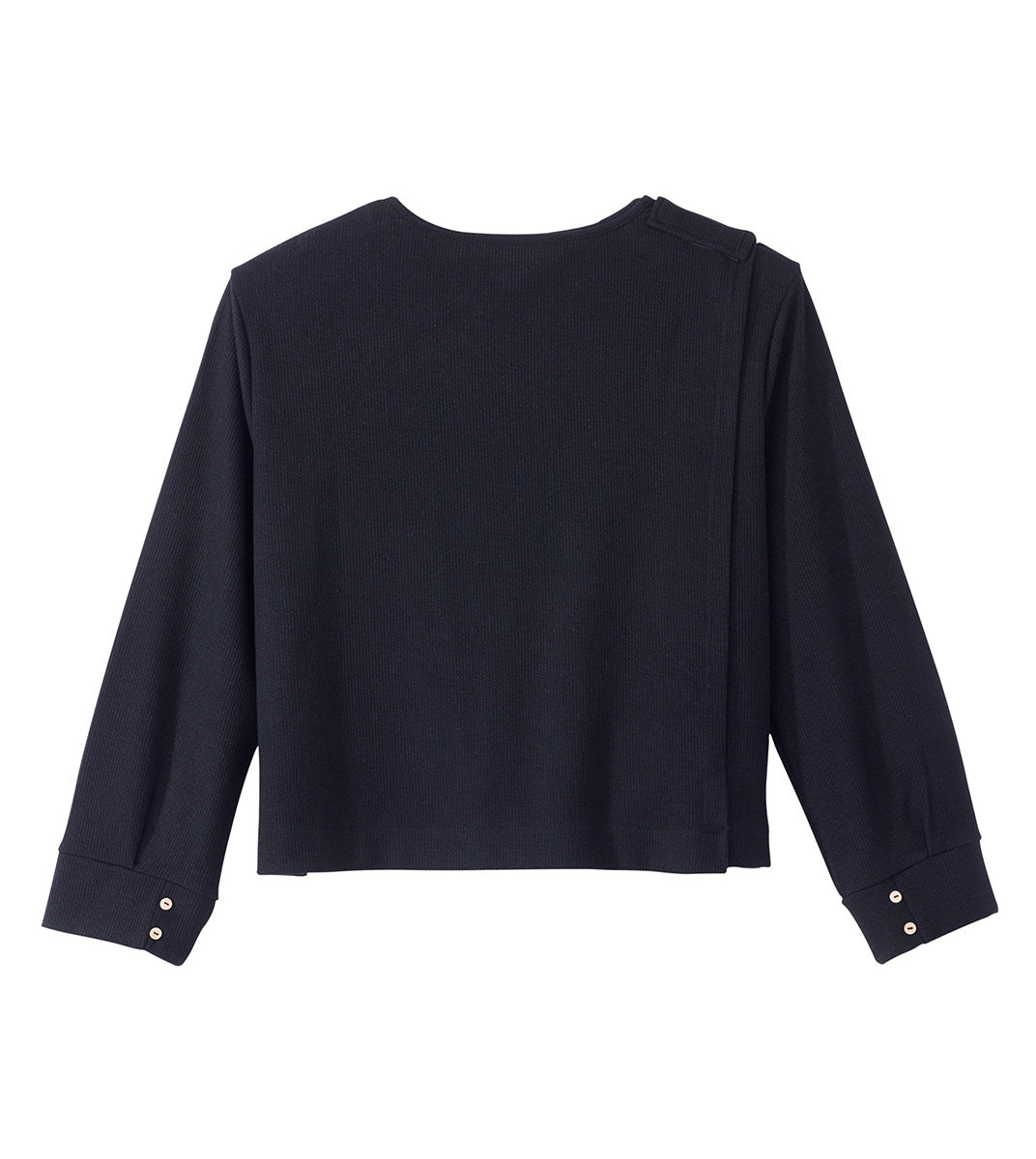 Women's Open Back Relaxed Ribbed Long Sleeve Top