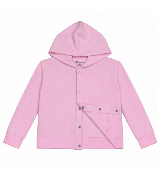 Women's Soft Corduroy Rib Magnetic Button Hoodie