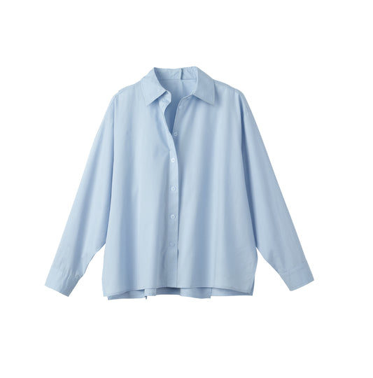 Women's Open Back Boyfriend Button Down Shirt