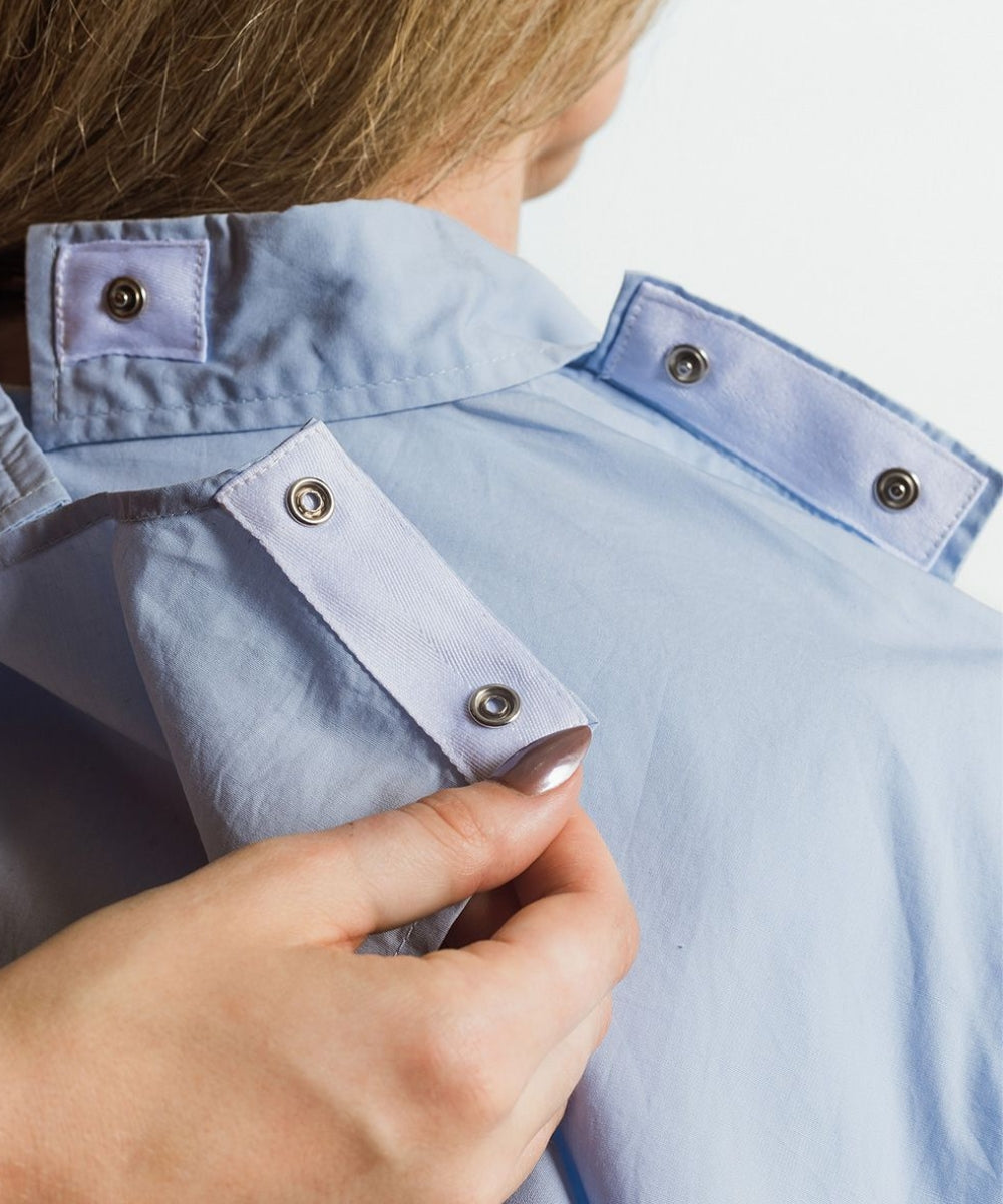 Women's Open Back Boyfriend Button Down Shirt