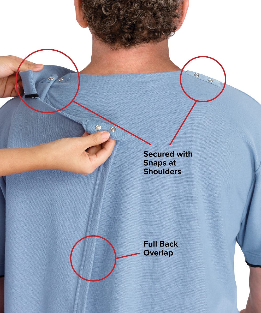 Mens Adaptive Polo Shirt Top - Adaptive Golf Shirt