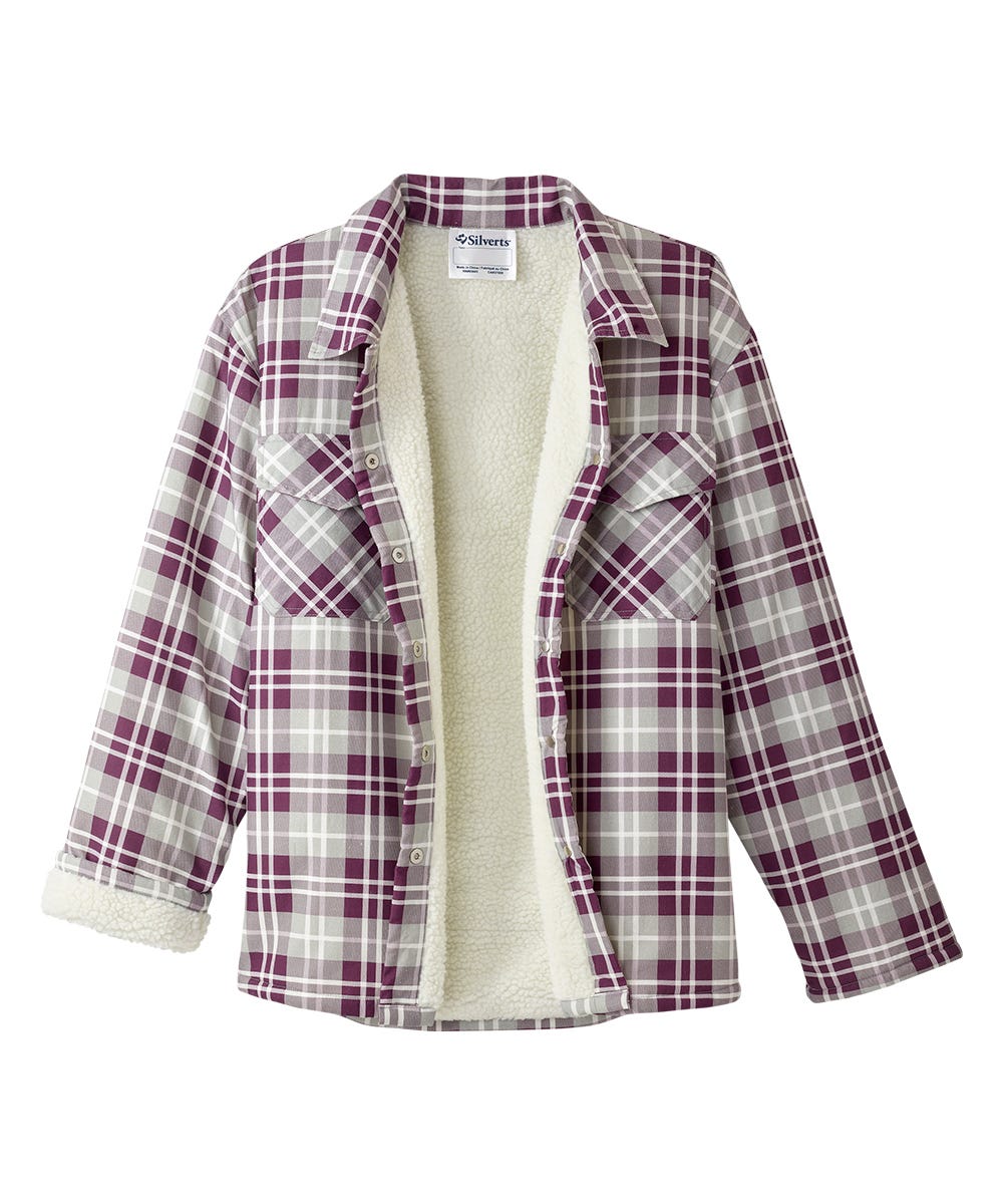 Men's Magnetic Closure Sherpa Lined Shirt Jacket - Clearance