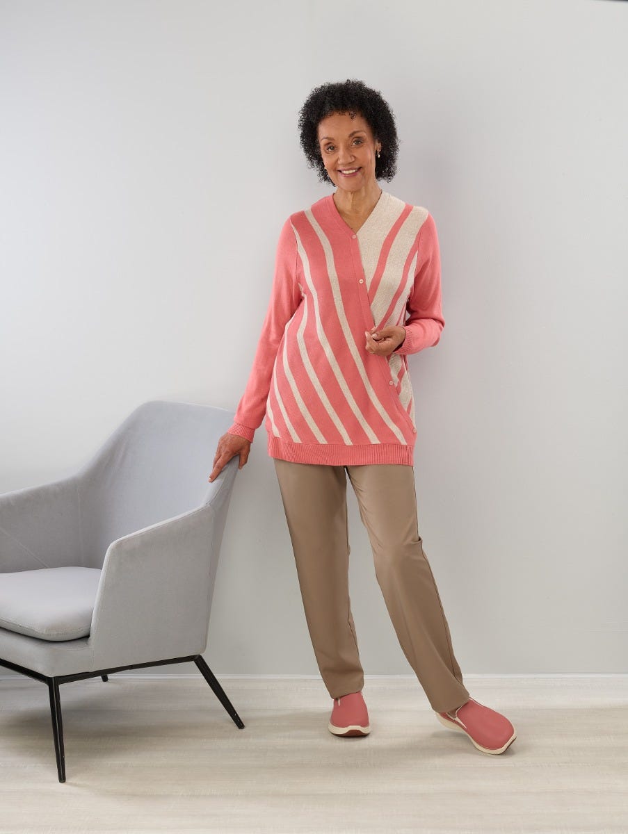 Women's Open Back Stripe Sweater