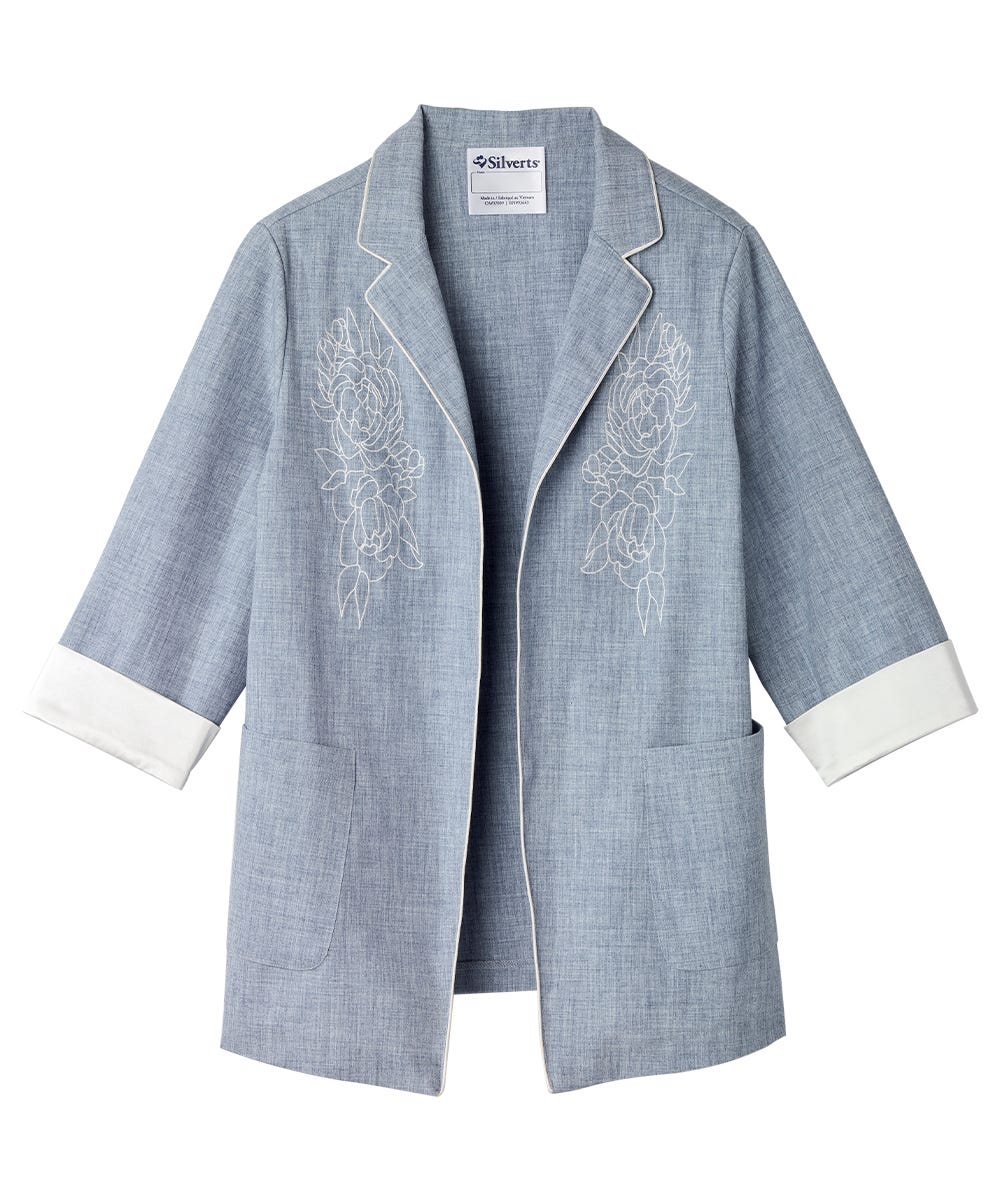 Women's Embroidered Linen Blazer