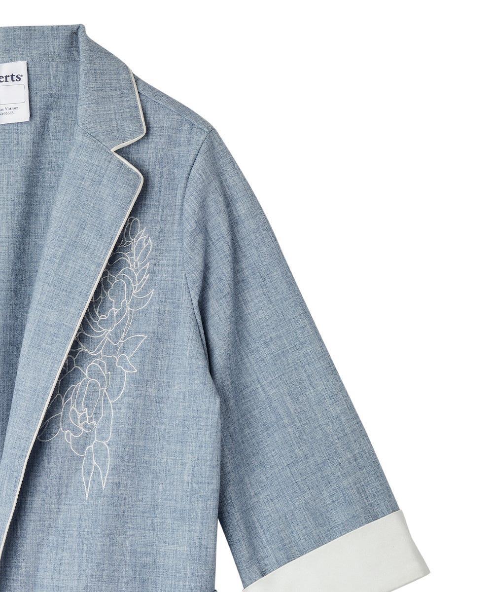 Women's Embroidered Linen Blazer
