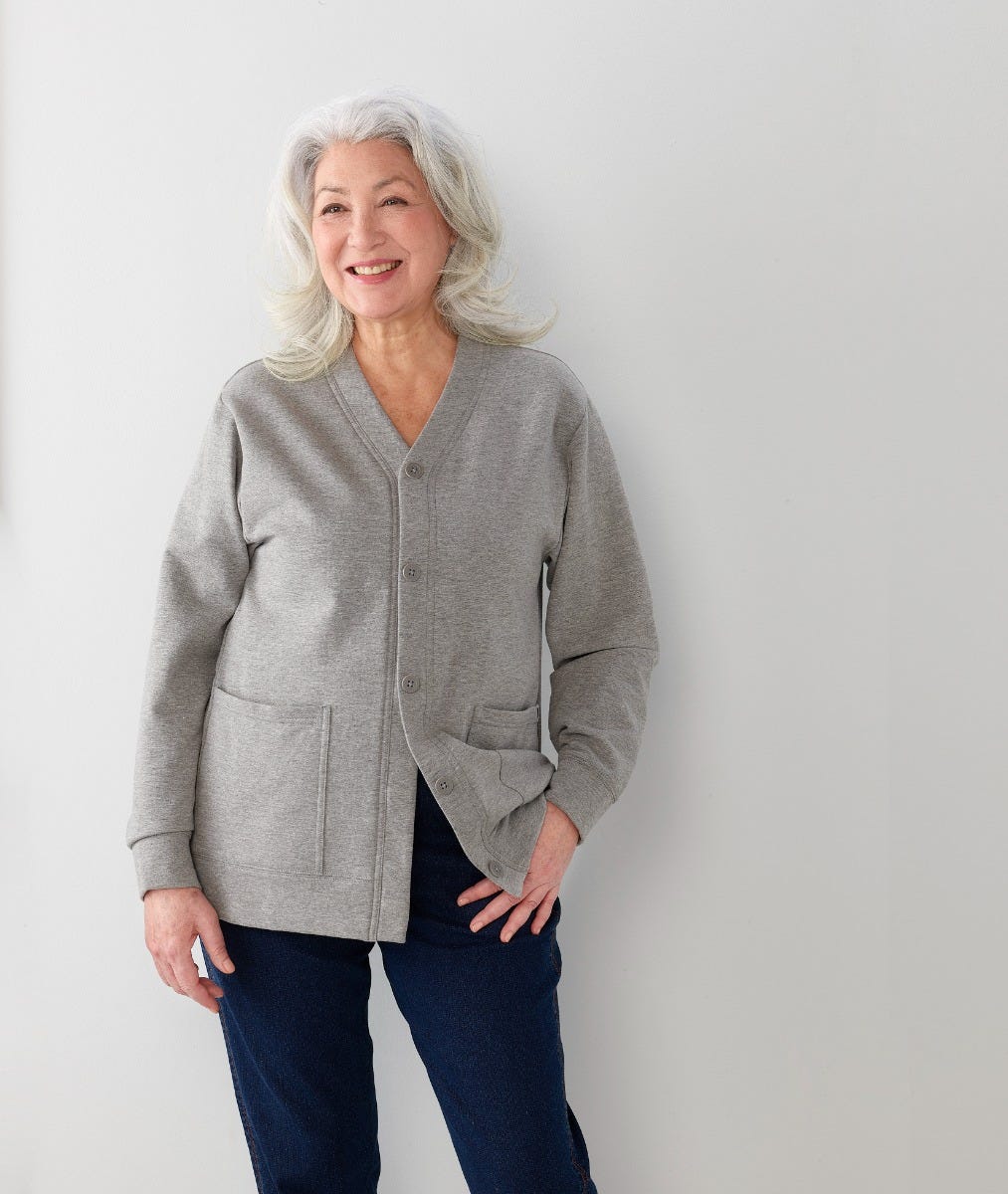 Women's Magnetic Button Fleece Cardigan