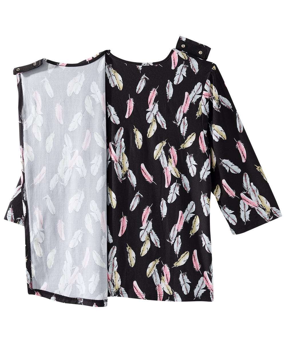 Women's Open Back Faux Button Top