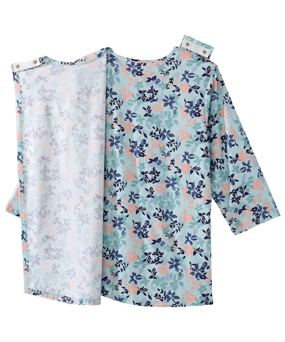 Women's Open Back Faux Button Top