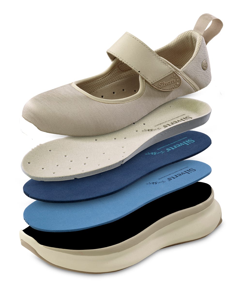 Women's Extra Wide Mary Jane Walking Shoes with Easy Touch