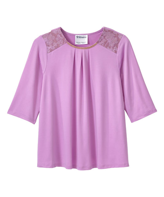 Women's Open Back Top with Lace Detail