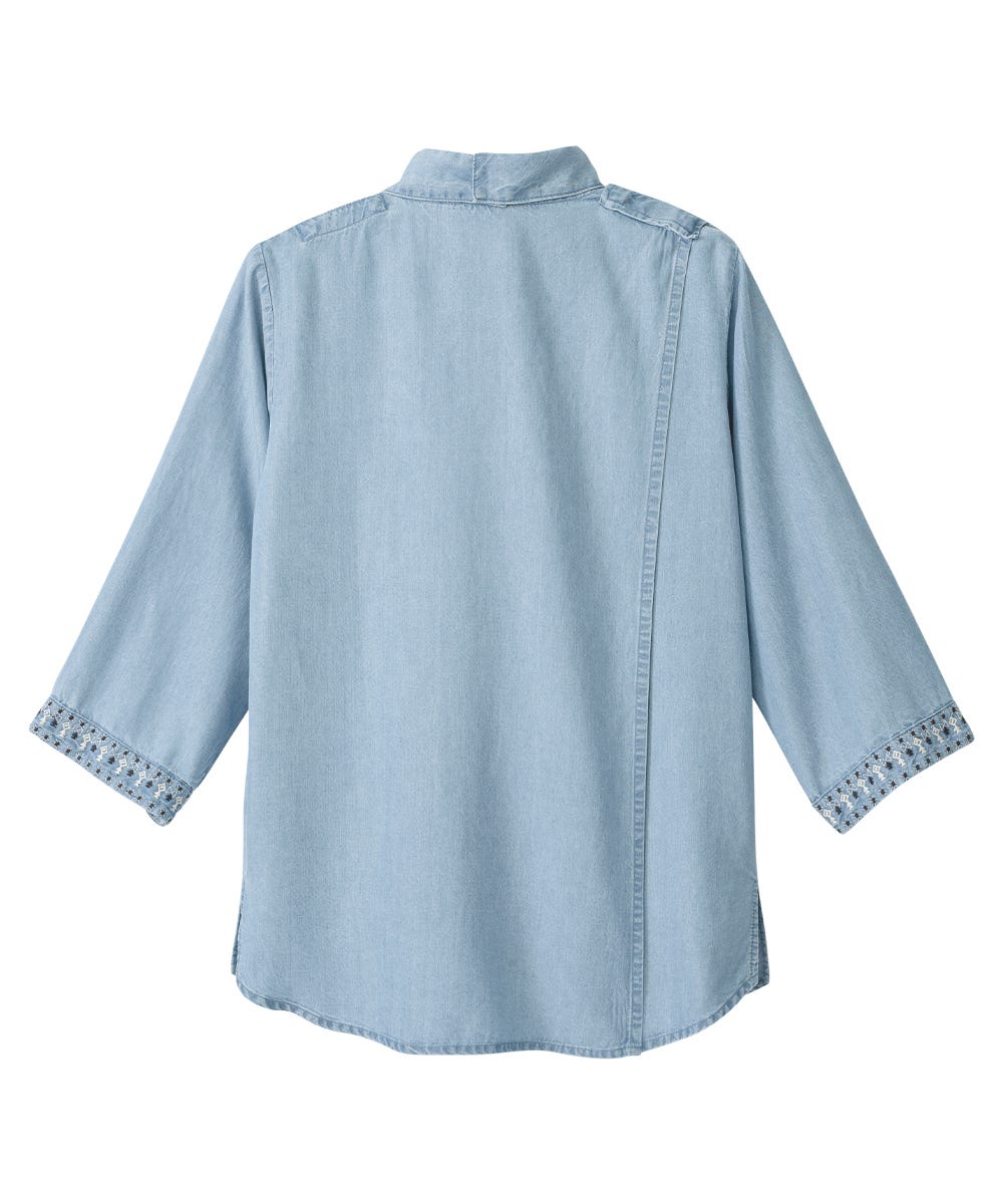 Women's Open Back 3/4 Sleeve Blouse - Clearance