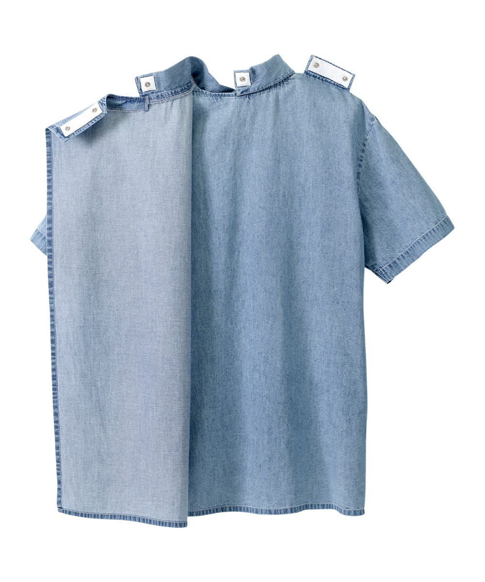 Men's Adaptive Open Back Short Sleeve Dress Shirt