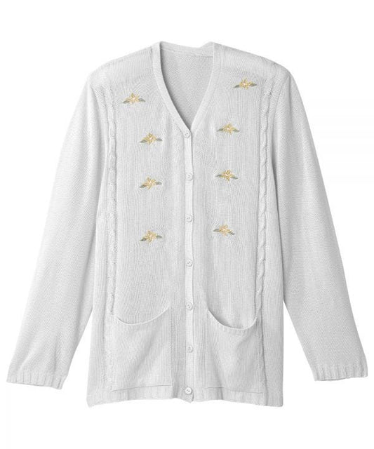 Women's Adaptive Open Back Flower Cardigan