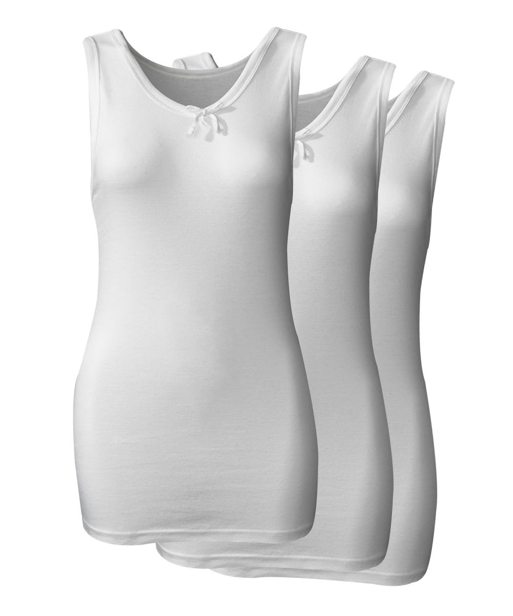 Women's Conventional Sleeveless Undershirt - 3 Pack