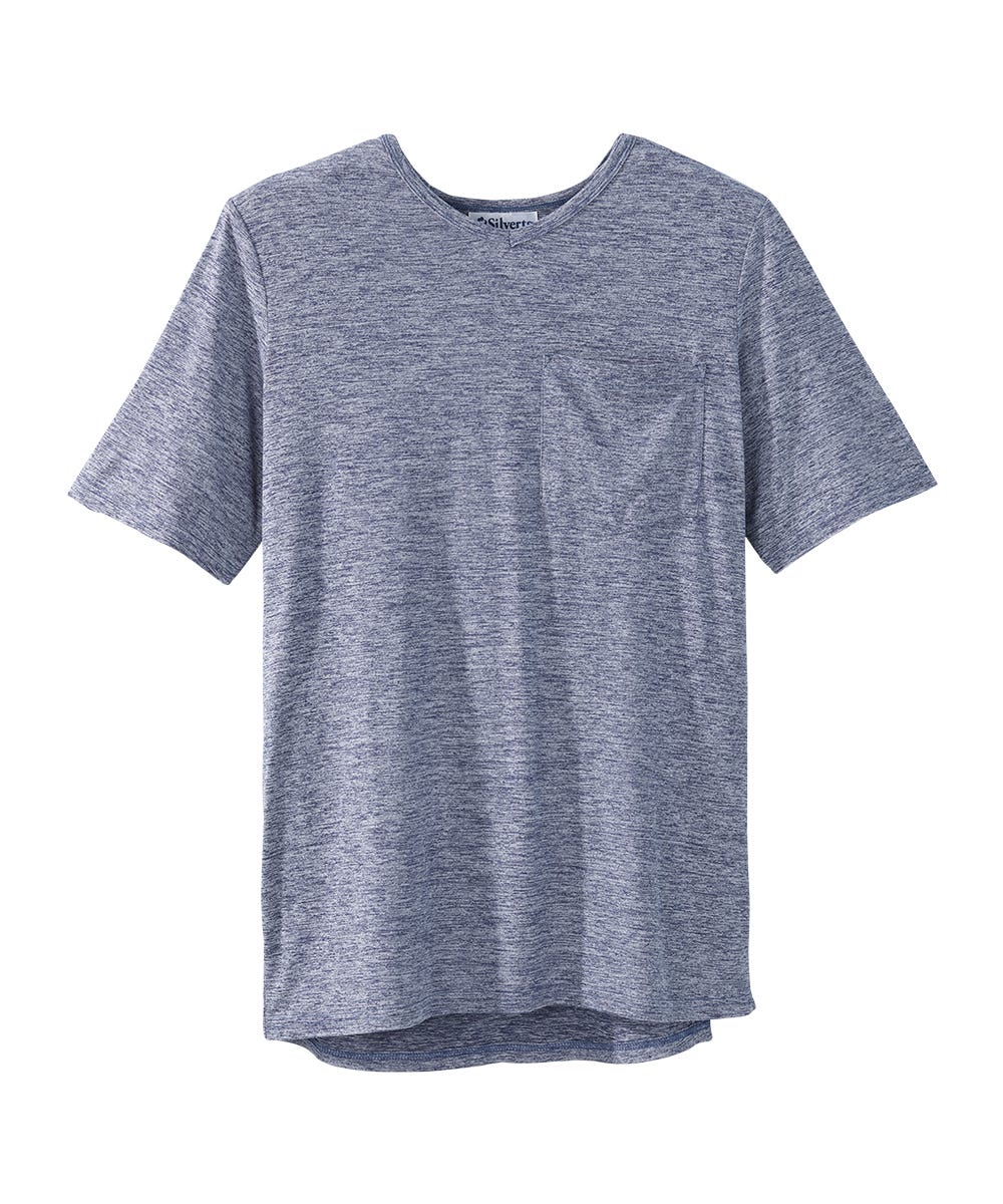 Men's Open Back V-Neck Pocket T-Shirt