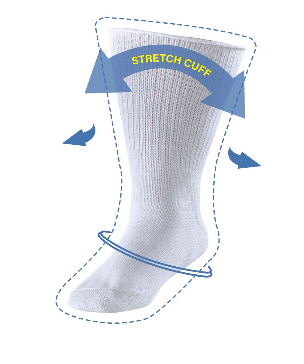 2 Pack - Extra Wide Edema Diabetic Socks for Men and Women