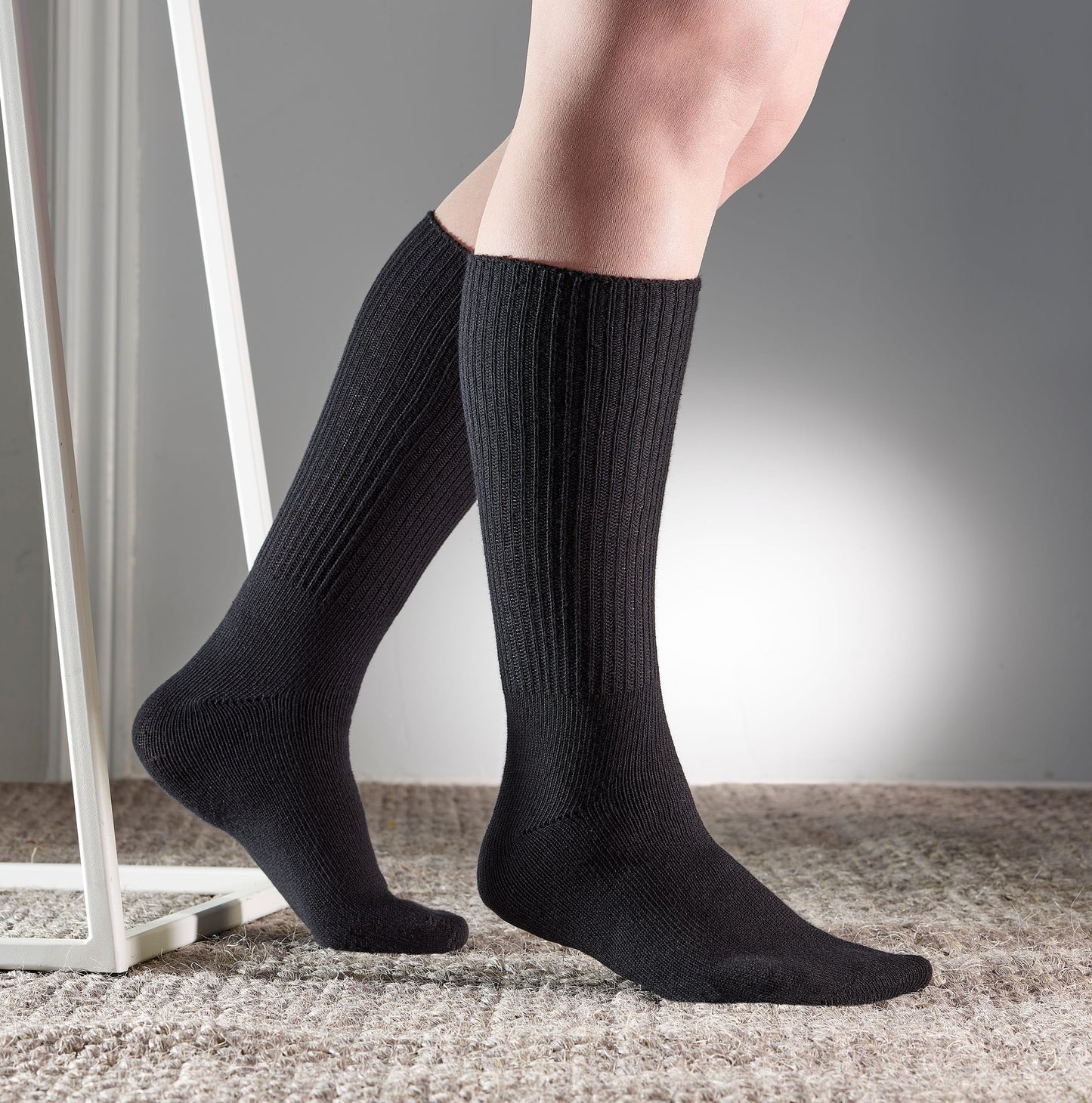 2 Pack Diabetic Soft Cotton Socks Black