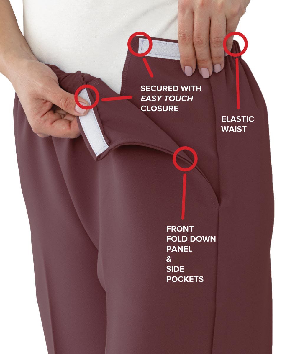 Women's Self Dressing Soft Knit Easy Access Pant