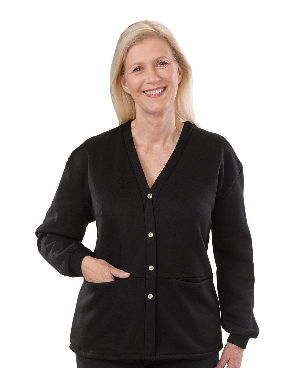 Women's Adaptive Open Back Fleece Cardigan
