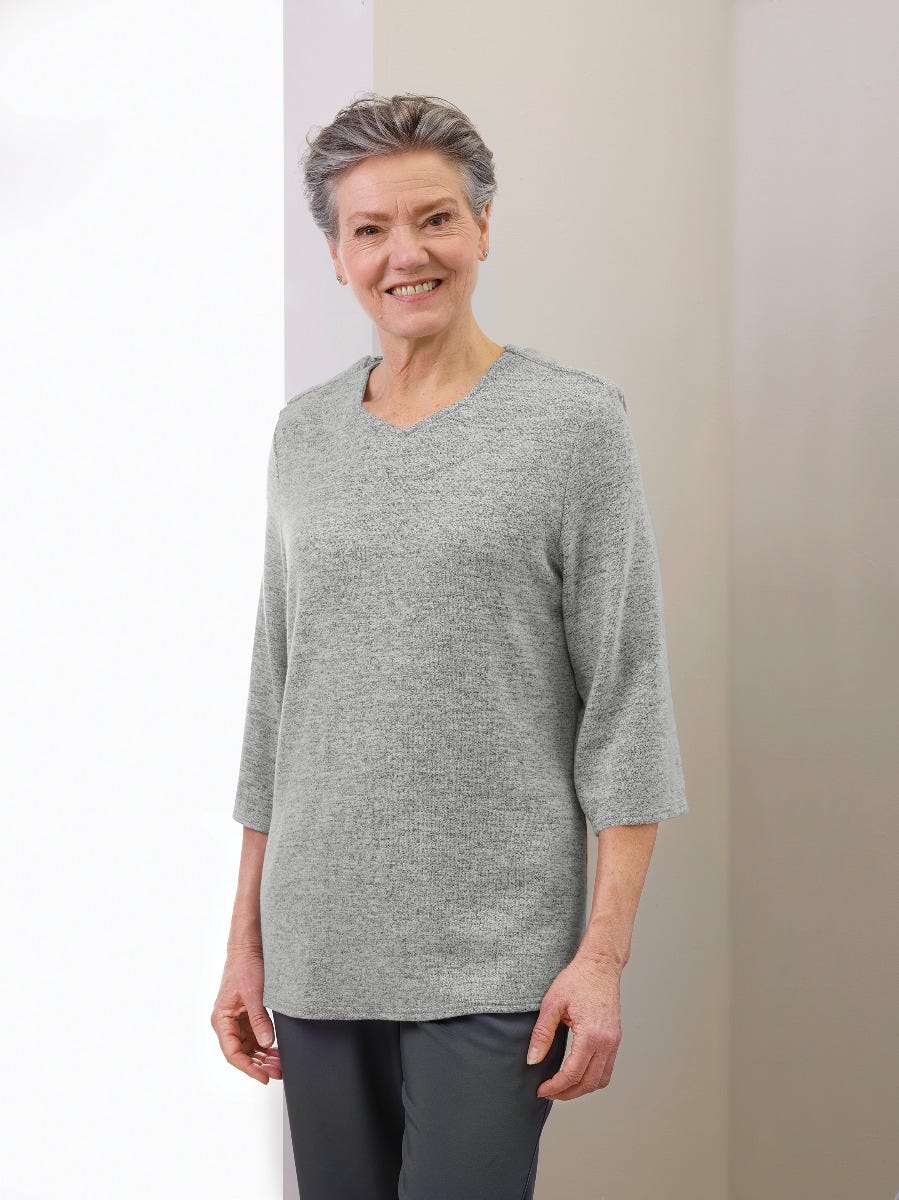 Women's Open Back 3/4 Sleeve Soft Top - Clearance
