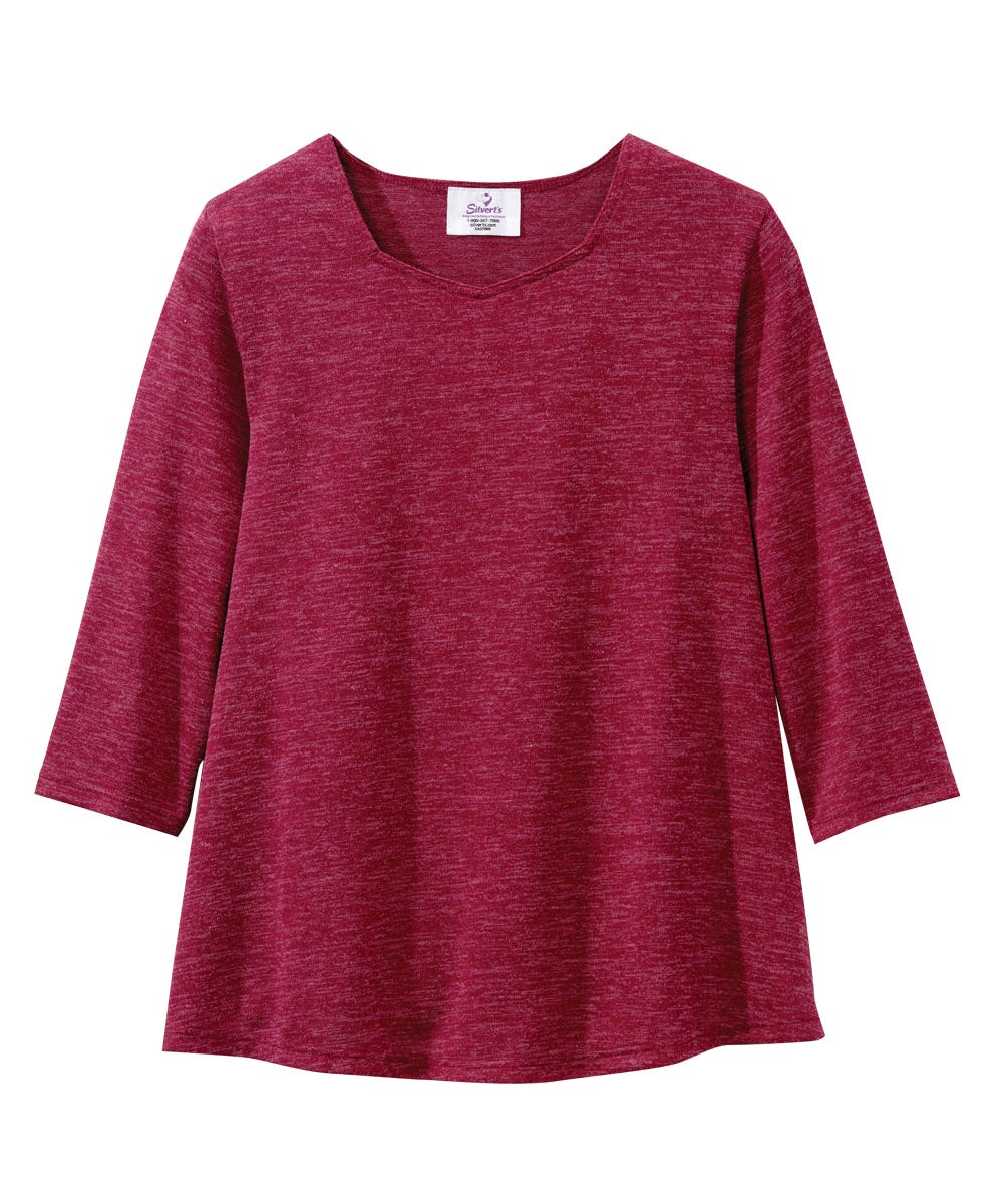 Women's Open Back 3/4 Sleeve Soft Top - Clearance