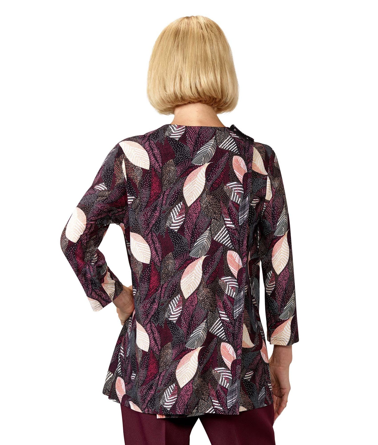 Women's Open Back 3/4 Sleeve Twofer Top