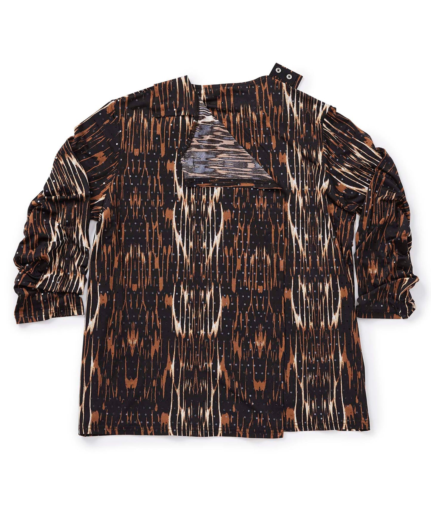 Women's Open Back 3/4 Sleeve Twofer Top