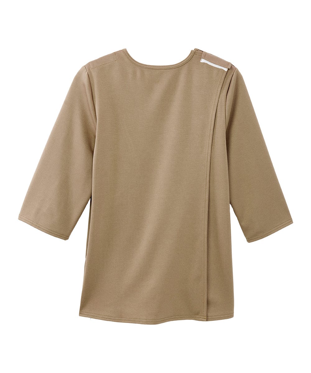 Women's Open Back 3/4 Length Sleeve Top with Embroidery