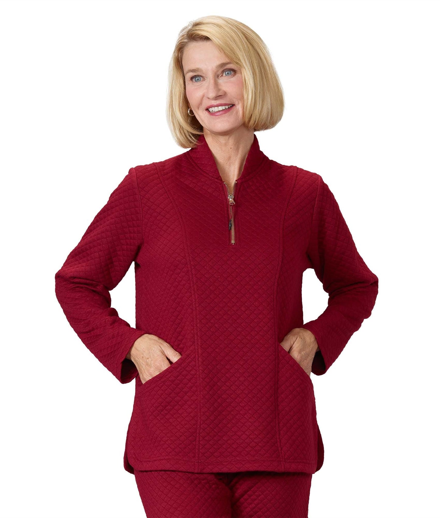 Women's Easy Dressing Open Back Half Zip Track Suit Top - Clearance