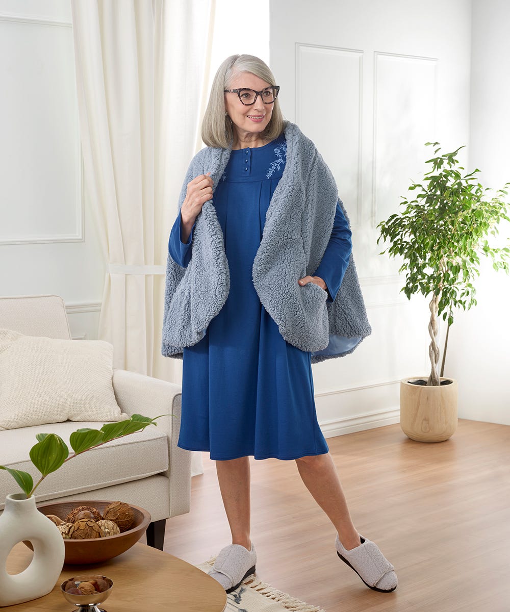 Women's No Peek Hospital & Home Care Long Sleeve Gown
